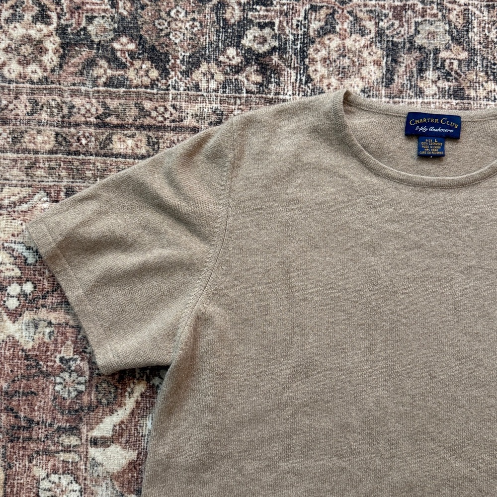 Charter Club 2-Ply Cashmere Short Sleeve Sweater - Picture 3 of 7